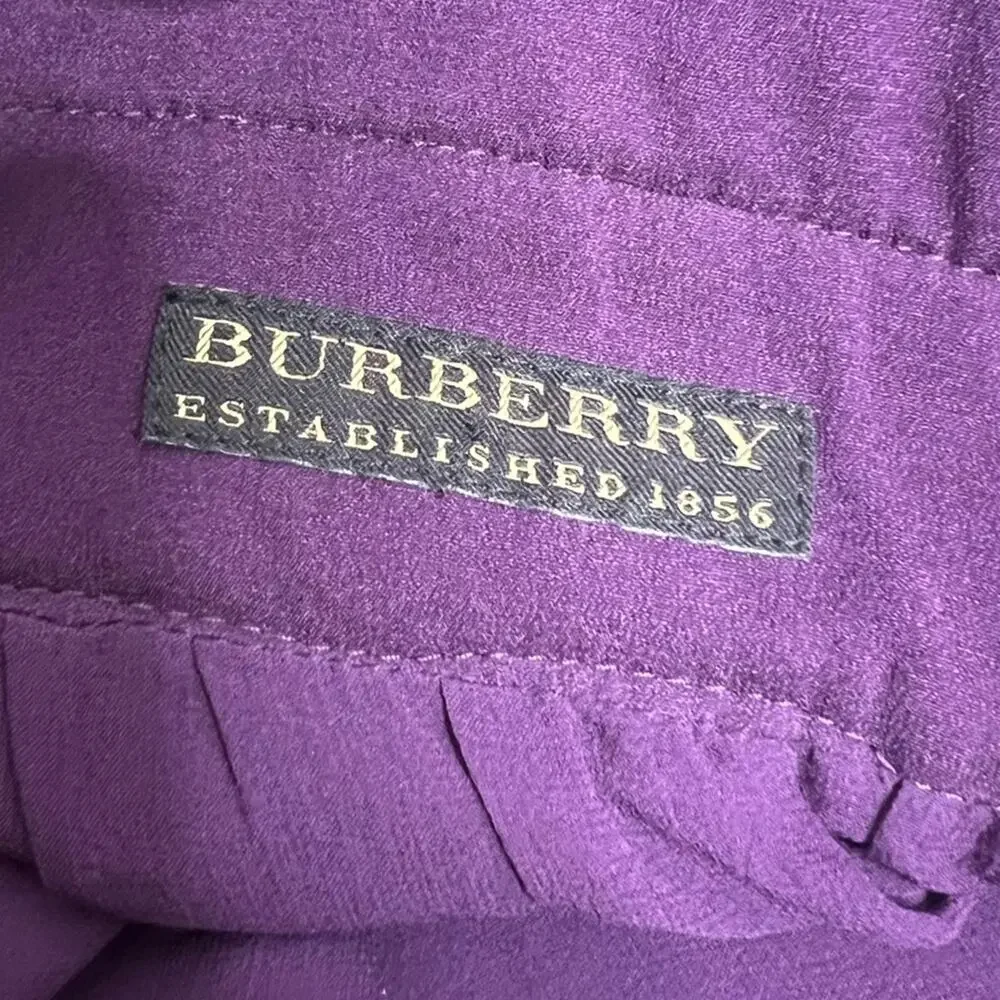 Burberry silk babydoll dress purple Sz 38 - Picture 3 of 8